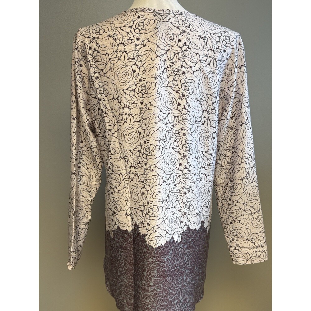 Ann Taylor Floral Print Blouse Tunic Top Long Sleeve Medium - Picture 4 of 6